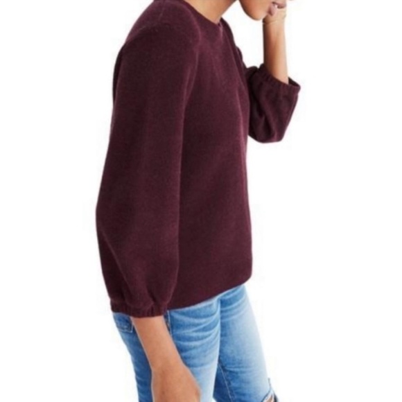 Madewell Sweater Shirred Balloon Sleeve Knit
Crewneck Pull Over 3/4th Sleeve Top - Picture 1 of 7